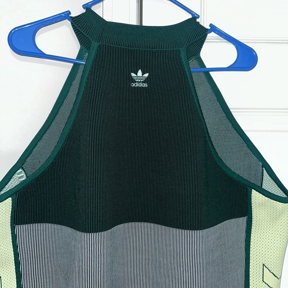 Beyoncé Adidas Ivy Park Plus Knit Sleeveless Fitted Dress Green - Picture 5 of 7